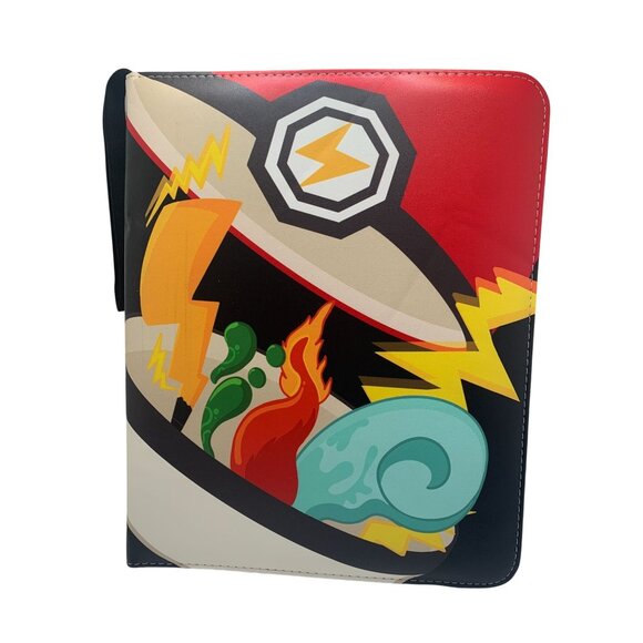Chelsong Go Card Collector Binder With Lightning & Fire Print - Picture 1 of 4
